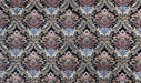 Clearance Sale!Heavy Weight Vintage Gold Rust Blue Damask Floral Embroidered Black Cut Velvet Upholstery Fabric|Luxury Baroque Floral Fabric