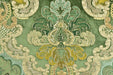 Clearance Sale!Heavy Weight Vintage Green Gold Damask Floral Embroidered Green Cut Velvet Upholstery Fabric|Luxury Baroque Floral Fabric