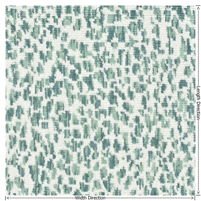 Heavy Weight Sage Green Teal Geometric Cut Velvet Upholstery Fabric For Chair|Abstract Pattern Furniture Fabric|Retro Modern Sofa Fabric