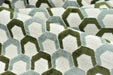 Heavy Weight Green and Blue Cut Velvet Upholstery Fabric|Hexagon Geometric Pattern|Modern Accent Sofa Fabric|Chair Furniture Upholstery