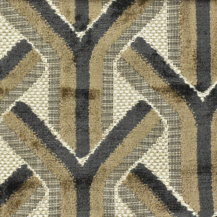 Heavy Weight Black Grey Chevron Raised Cut Velvet Upholstery Fabric|Vintage Geometric Sofa Fabric|Modern Art Deco Furniture Upholstery