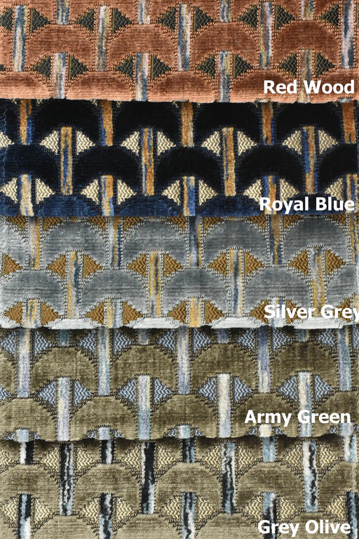 Colorful Cut Velvet Upholstery Fabric For Chair|Geometric Furniture Fabric|Retro Modern Sofa Chair Fabric|Luxury Vintage Reupholstery Fabric