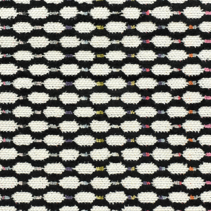 Heavy Weight Colorful Oval Dot Cut Velvet Upholstery Fabric For Chair|Retro Geometric Fabric|Multicolor Boho Check Pattern Furniture Fabric