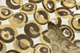Mid Century Modern Abstract Geometric Circles Cut Velvet Upholstery Fabric For Chair|Golden Brown Beige|Heavy Weight for Sofas