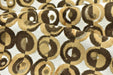 Mid Century Modern Abstract Geometric Circles Cut Velvet Upholstery Fabric For Chair|Golden Brown Beige|Heavy Weight for Sofas