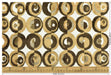 Mid Century Modern Abstract Geometric Circles Cut Velvet Upholstery Fabric For Chair|Golden Brown Beige|Heavy Weight for Sofas