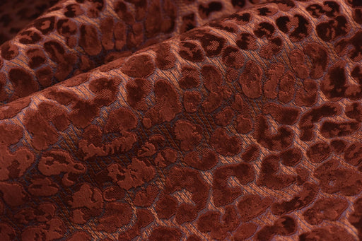 Heavy Weight Red Raised Leopard Cut Velvet Upholstery Fabric For Chair|Cheetah Abstract Geometric Animal Luxury Furniture Fabric For Couch