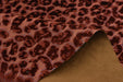 Heavy Weight Red Raised Leopard Cut Velvet Upholstery Fabric For Chair|Cheetah Abstract Geometric Animal Luxury Furniture Fabric For Couch