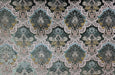 Clearance Sale!Heavy Weight Vintage Green Gold Damask Floral Embroidered Green Cut Velvet Upholstery Fabric|Luxury Baroque Floral Fabric