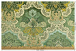 Clearance Sale!Heavy Weight Vintage Green Gold Damask Floral Embroidered Green Cut Velvet Upholstery Fabric|Luxury Baroque Floral Fabric