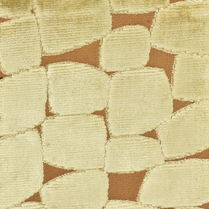 Heavy Weight Retro Gold Yellow Geometric Cut Velvet Upholstery Fabric For Chair|Vintage Modern Stylish Velvet For Sofa Couch Pillow