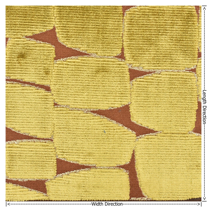 Heavy Weight Retro Gold Yellow Geometric Cut Velvet Upholstery Fabric For Chair|Vintage Modern Stylish Velvet For Sofa Couch Pillow