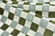 Heavyweight Vintage Blue and Green Checkerboard Cut Velvet Upholstery Fabric|Retro Modern Geometric Chair Fabric|Durable Furniture Fabric