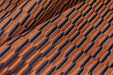 Heavy Weight Burnt Orange Blue Mid-Century Modern Striped Geometric Cut Velvet Upholstery Fabric For Chair|Durable Furniture Fabric For Sofa