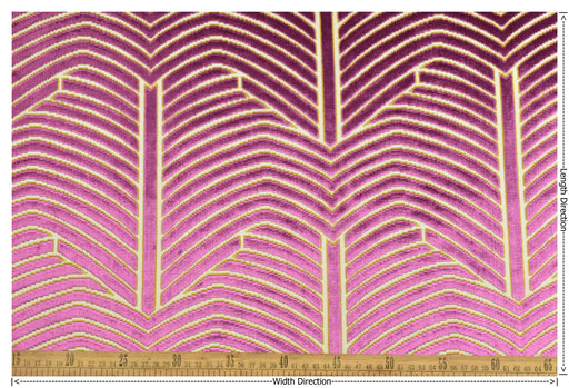 Heavy Weight Purple Magenta and Gold Geometric Cut Velvet Upholstery Fabric For Chair Pillow|High End Sofa Furniture Reupholstery Fabric