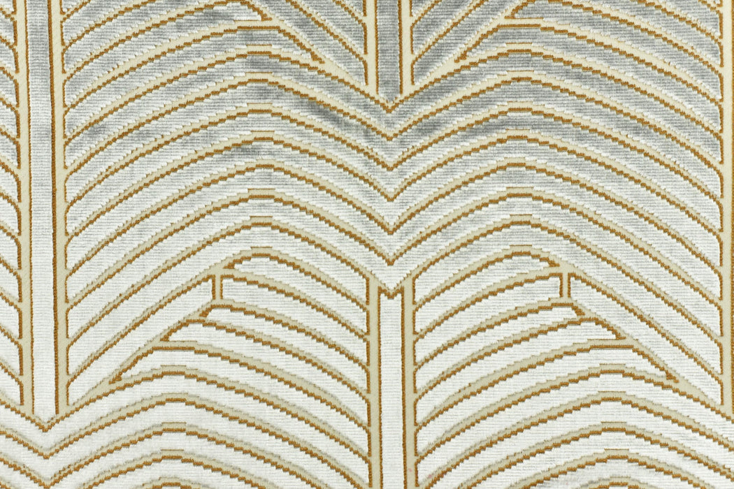 Heavy Weight Pale Blue and Gold Geometric Cut Velvet Upholstery Fabric For Chair Pillow|High End Sofa Furniture Reupholstery Fabric