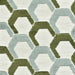 Heavy Weight Green and Blue Cut Velvet Upholstery Fabric|Hexagon Geometric Pattern|Modern Accent Sofa Fabric|Chair Furniture Upholstery