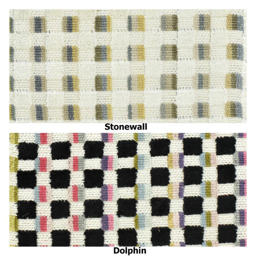 Heavy Weight Colorful Grid Cut Velvet Upholstery Fabric For Chair|Retro Geometric Fabric|Multicolor Boho Check Pattern Furniture Fabric
