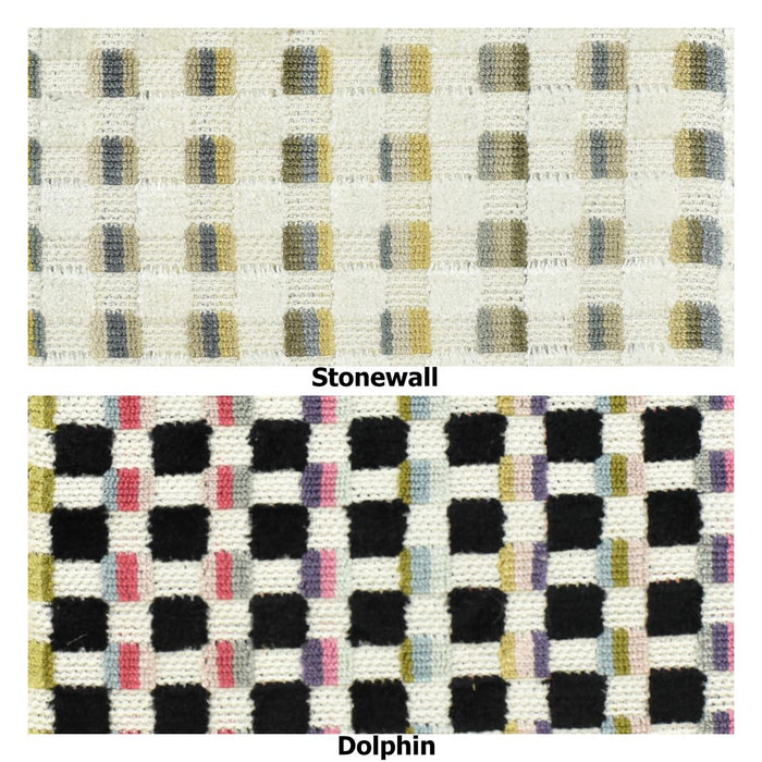 Heavy Weight Colorful Grid Cut Velvet Upholstery Fabric For Chair|Retro Geometric Fabric|Multicolor Boho Check Pattern Furniture Fabric