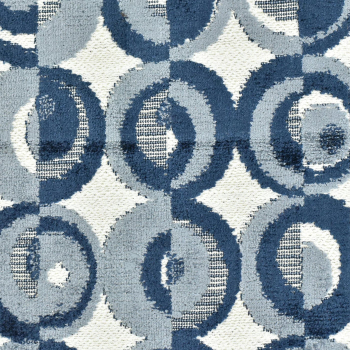 Mid Century Modern Abstract Geometric Circles Cut Velvet Upholstery Fabric For Chair|Golden Brown Beige|Heavy Weight for Sofas