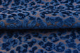 Heavy Weight Blue Raised Leopard Cut Velvet Upholstery Fabric For Chair|Cheetah Abstract Geometric Animal Luxury Furniture Fabric For Couch