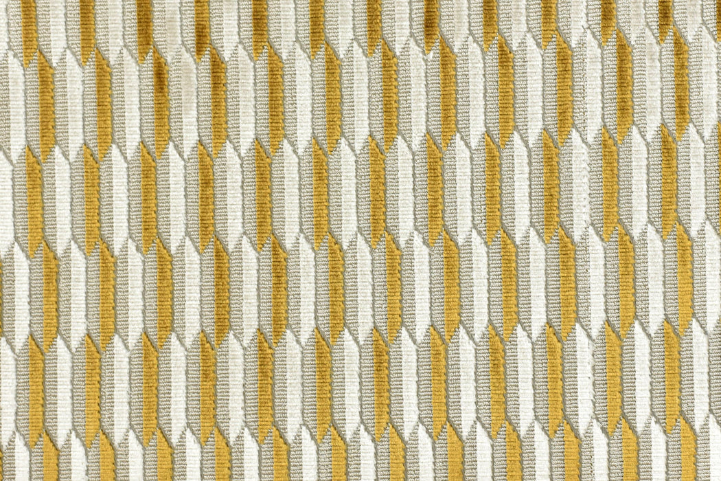 Heavy Weight Mid-Century Modern Striped Geometric Cut Velvet Upholstery Fabric For Chair|Earth Tone Sofa Armchair Reupholsetry