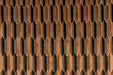 Heavy Weight Mid-Century Modern Striped Geometric Cut Velvet Upholstery Fabric For Chair|Earth Tone Sofa Armchair Reupholsetry