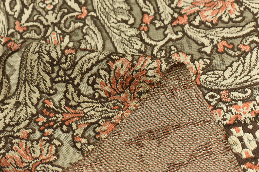 Mid Century Modern Heavy Weight Vintage Baroque Geometric Floral Cut Velvet Jacquard Fabric For Ottomans|Chair Reupholstery Material