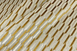 Heavy Weight Gold Cream Mid-Century Modern Striped Geometric Cut Velvet Upholstery Fabric For Chair|Durable Sofa Armchair Reupholsetry