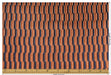 Heavy Weight Burnt Orange Blue Mid-Century Modern Striped Geometric Cut Velvet Upholstery Fabric For Chair|Durable Furniture Fabric For Sofa