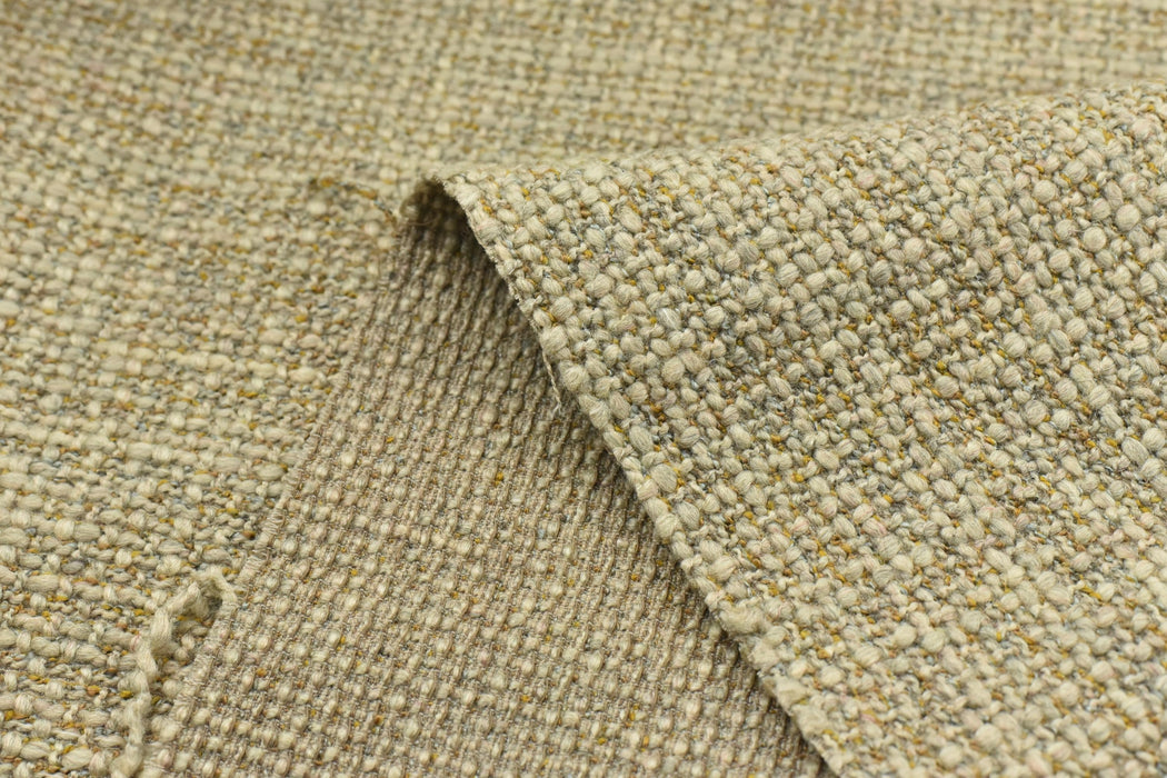 Heavy Weight Chunky Wool Blend Boucle Upholstery Fabric|Wheat and Gold Wool Blend Textured Sofas Chairs|Modern Furniture Reupholstery Fabric