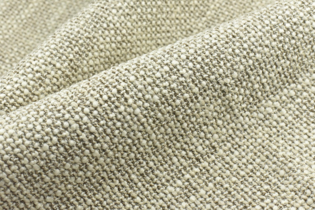 Heavy Weight Chunky Wool Blend Boucle Upholstery Fabric|Cream and Grey Wool Blend Textured Sofas Chairs|Modern Furniture Reupholstery Fabric