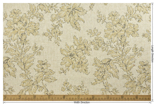 Heavy Weight Vintage Floral Linen Blend Upholstery Fabric|French Country Jacquard Fabric|Beige Taupe Floral Sofa Fabric|Antique Chair Fabric