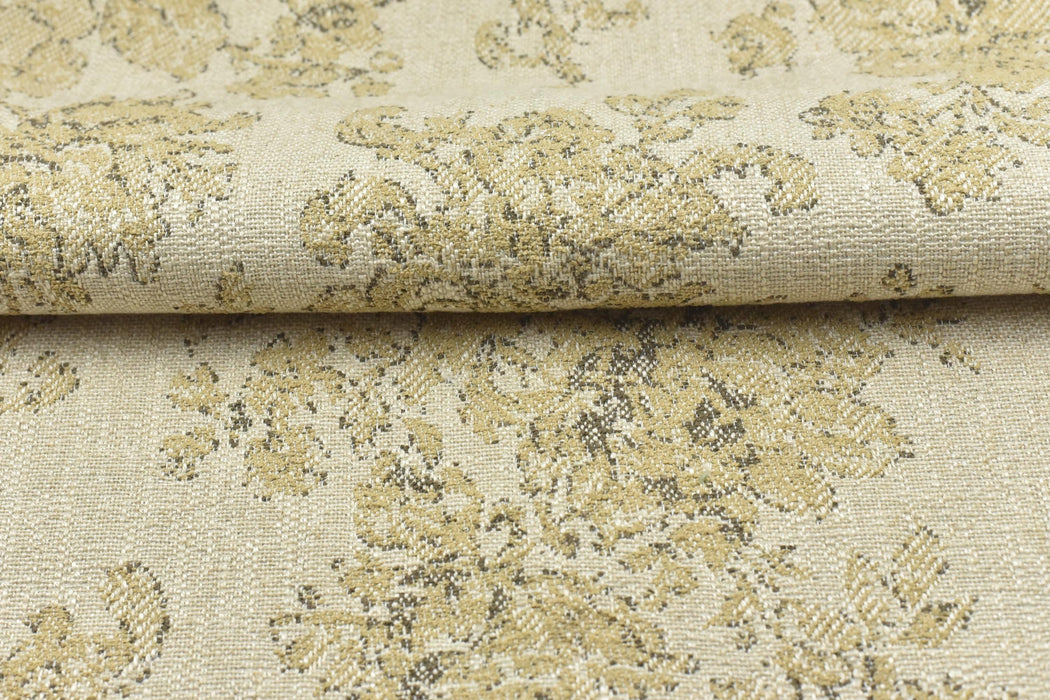 Heavy Weight Vintage Damask Floral Linen Blend Upholstery Fabric|Farmhouse Flower Fabric|Beige Taupe Floral Sofa Fabric|Antique Chair Fabric