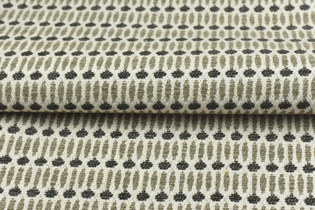 Heavy Weight Vintage Geometric Linen Blend Upholstery Fabric For Chair|Farmhouse Decor Woven Jacquard Fabric|Antique Style Chair Fabric