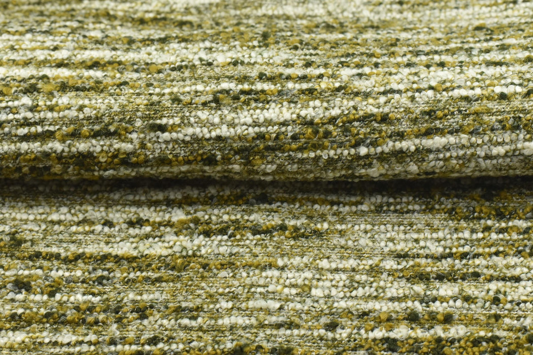 Heavy Weight Olive Green Mustard Wool Linen Blend Boucle Upholstery Fabric|Extra Chunky Texture Modern Furniture Fabric For Sofa Chair