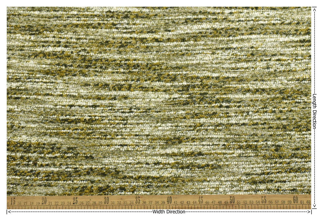 Heavy Weight Olive Green Mustard Wool Linen Blend Boucle Upholstery Fabric|Extra Chunky Texture Modern Furniture Fabric For Sofa Chair