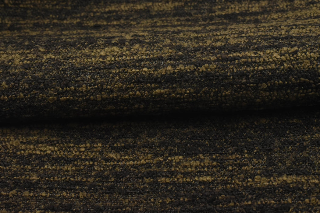 Heavy Weight Charcoal Black Olive Gold Wool Linen Blend Boucle Upholstery Fabric|Extra Chunky Texture Modern Furniture Fabric For Sofa Chair