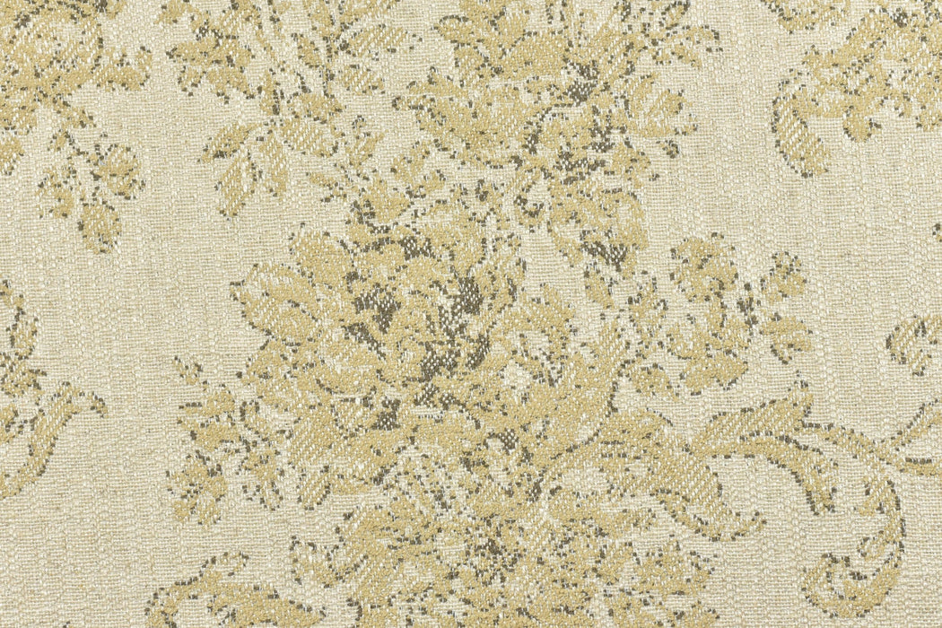 Heavy Weight Vintage Damask Floral Linen Blend Upholstery Fabric|Farmhouse Flower Fabric|Beige Taupe Floral Sofa Fabric|Antique Chair Fabric