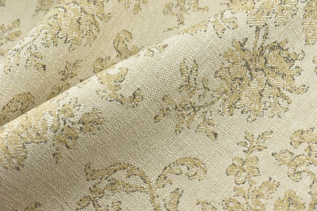 Heavy Weight Vintage Floral Linen Blend Upholstery Fabric|French Country Jacquard Fabric|Beige Taupe Floral Sofa Fabric|Antique Chair Fabric