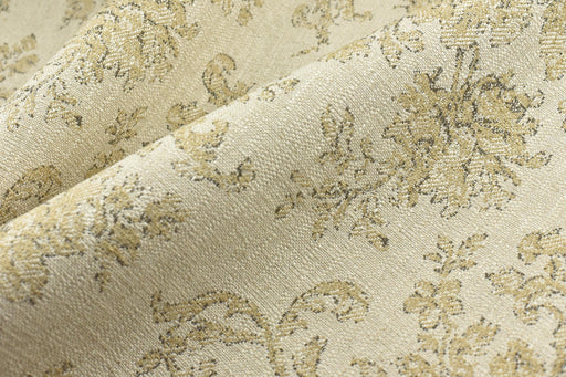 Heavy Weight Vintage Floral Linen Blend Upholstery Fabric|French Country Jacquard Fabric|Beige Taupe Floral Sofa Fabric|Antique Chair Fabric