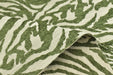 Designer Heavy Weight Green Cream Chenille Zebra Jacquard Textured Upholstery Fabric|Abstract Animal Skin Print Geometric Woven Decor Fabric