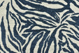 Designer Heavy Weight Navy Blue Chenille Zebra Jacquard Textured Upholstery Fabric|Abstract Animal Skin Print Geometric Woven Decor Fabric