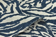 Designer Heavy Weight Navy Blue Chenille Zebra Jacquard Textured Upholstery Fabric|Abstract Animal Skin Print Geometric Woven Decor Fabric