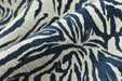 Designer Heavy Weight Navy Blue Chenille Zebra Jacquard Textured Upholstery Fabric|Abstract Animal Skin Print Geometric Woven Decor Fabric