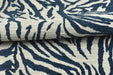 Designer Heavy Weight Navy Blue Chenille Zebra Jacquard Textured Upholstery Fabric|Abstract Animal Skin Print Geometric Woven Decor Fabric