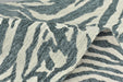 Designer Heavy Weight Smoke Blue Chenille Zebra Jacquard Textured Upholstery Fabric|Abstract Animal Skin Print Geometric Woven Decor Fabric
