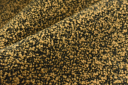 Designer Upmarket Heavy Weight Golden Mustard Irregular Wool Blend Boucle Upholstery Fabric For Chair Couch|Vintage Chunky Furniture Fabric