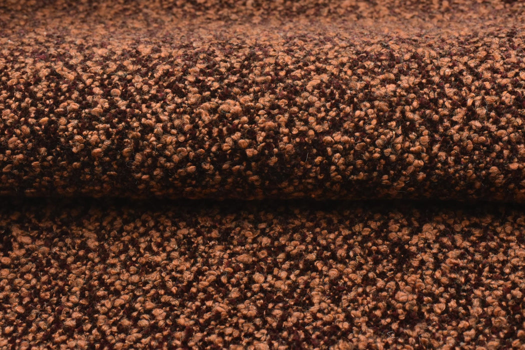Designer Upmarket Heavy Weight Rust Red Irregular Wool Blend Boucle Upholstery Fabric For Chair Couch|Vintage Chunky Furniture Fabric