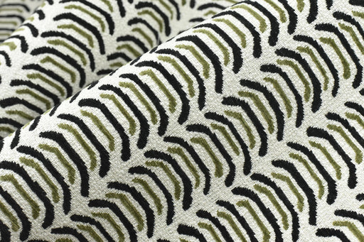 Heavy Weight Black Green Geometric Upholstery Fabric|Modern Arc Pattern Sofa Fabric|Cotton Blend Furniture Fabric For Accent Chair Cushion